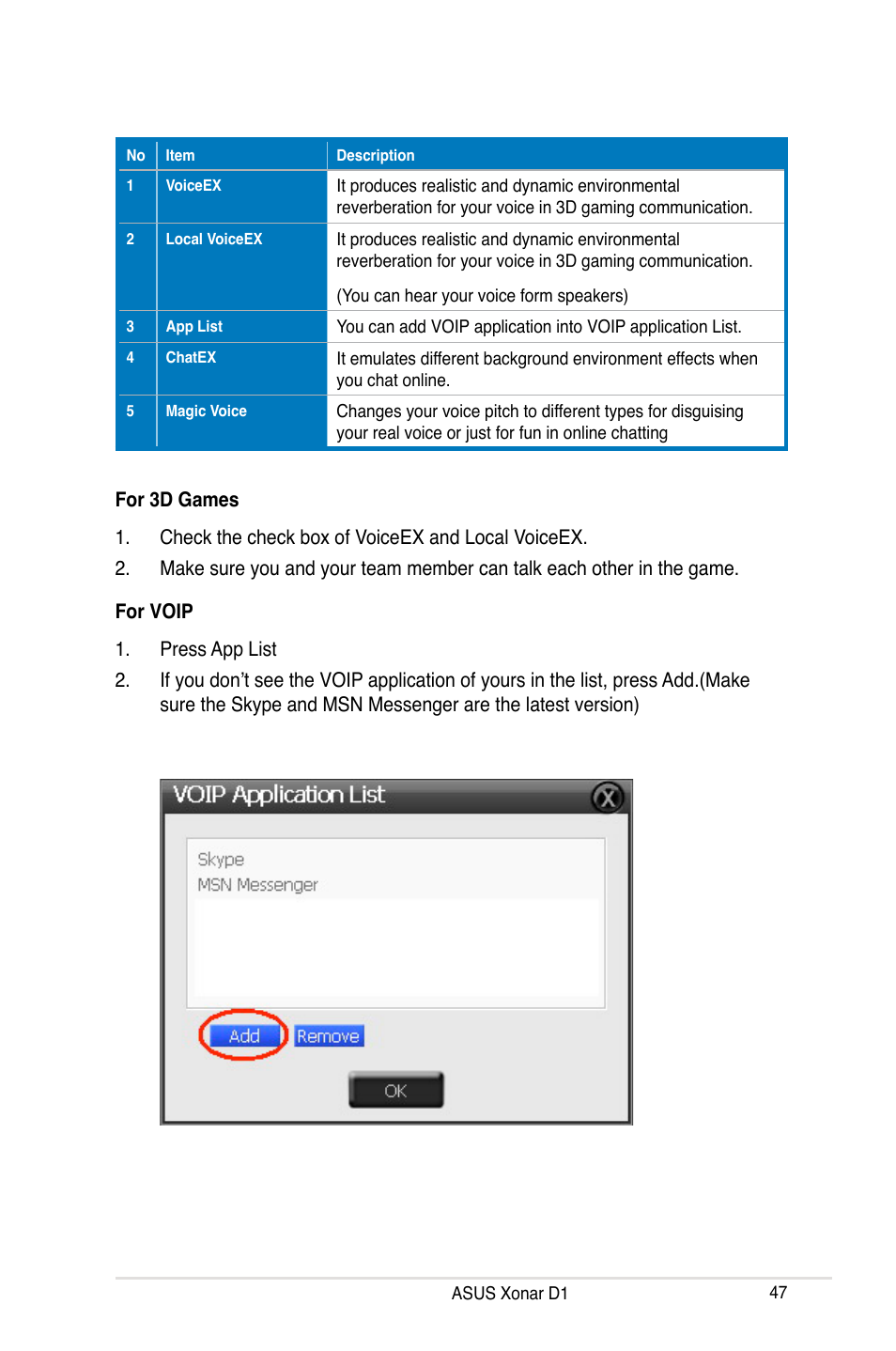 Asus Xonar D1 User Manual | Page 47 / 72