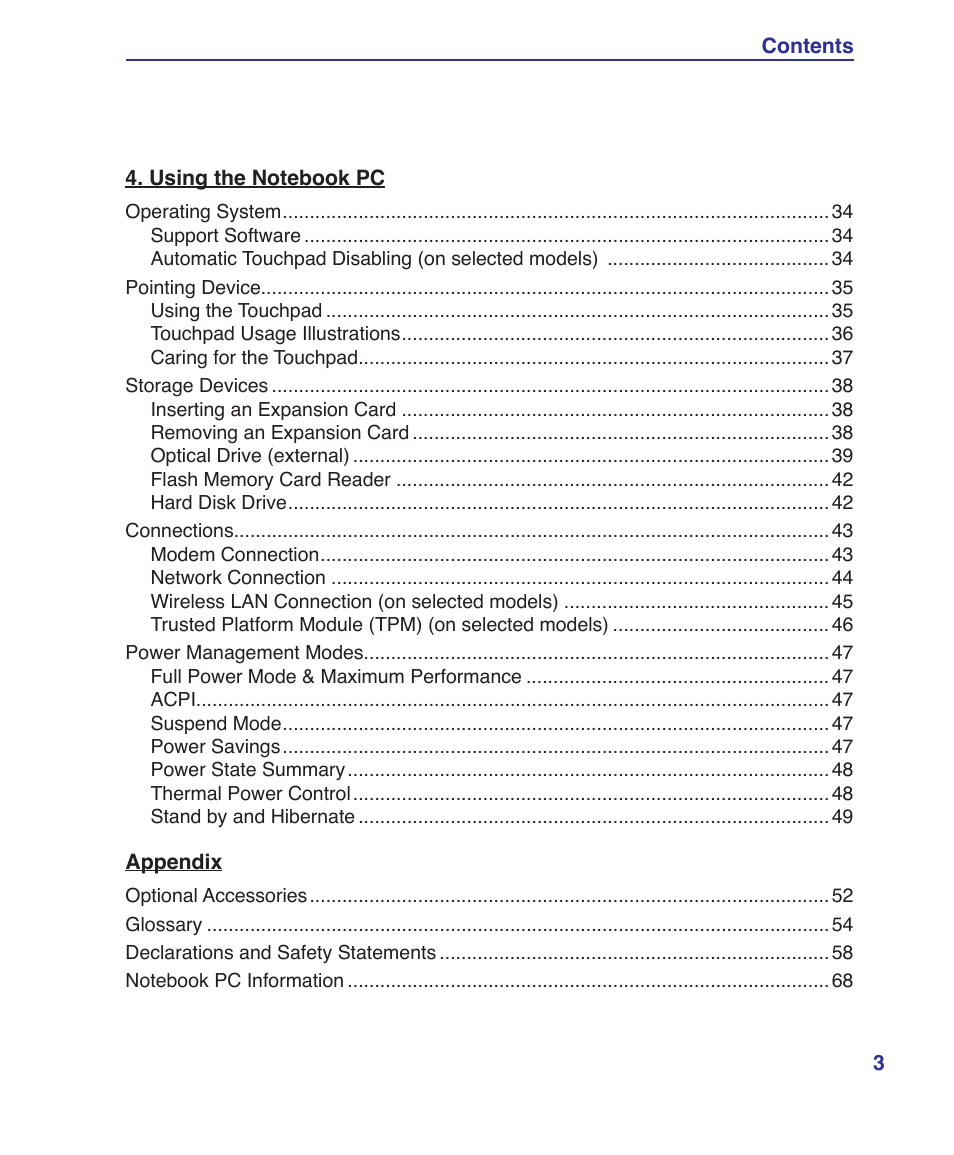 Asus S7F User Manual | Page 3 / 69