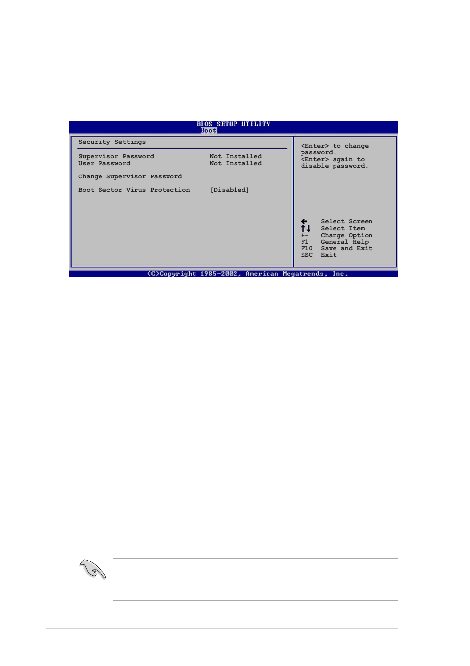 4 security, Change supervisor password | Asus P4P800 User Manual | Page 108 / 142