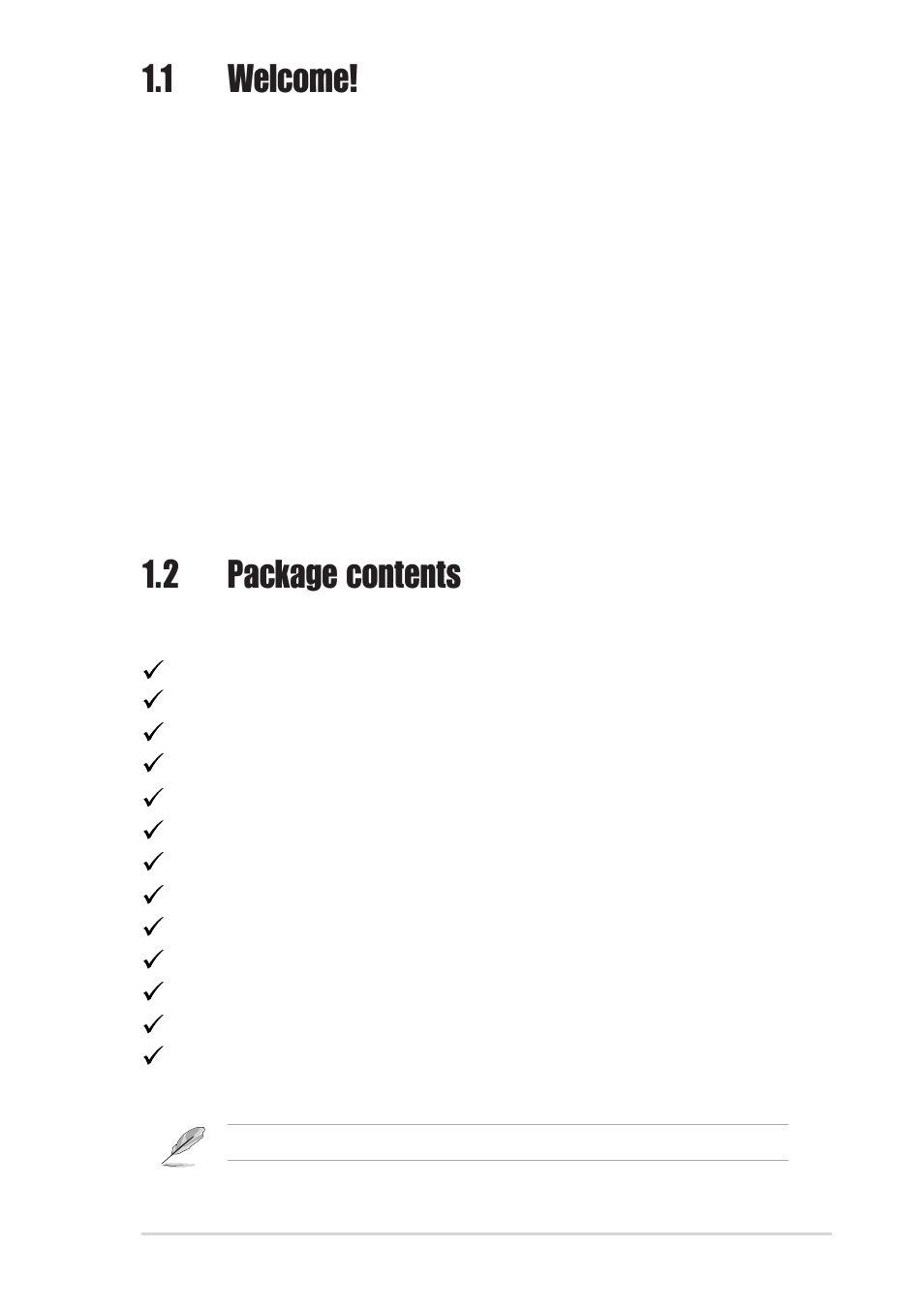 1 welcome! 1.2 package contents | Asus P4P800 User Manual | Page 15 / 142