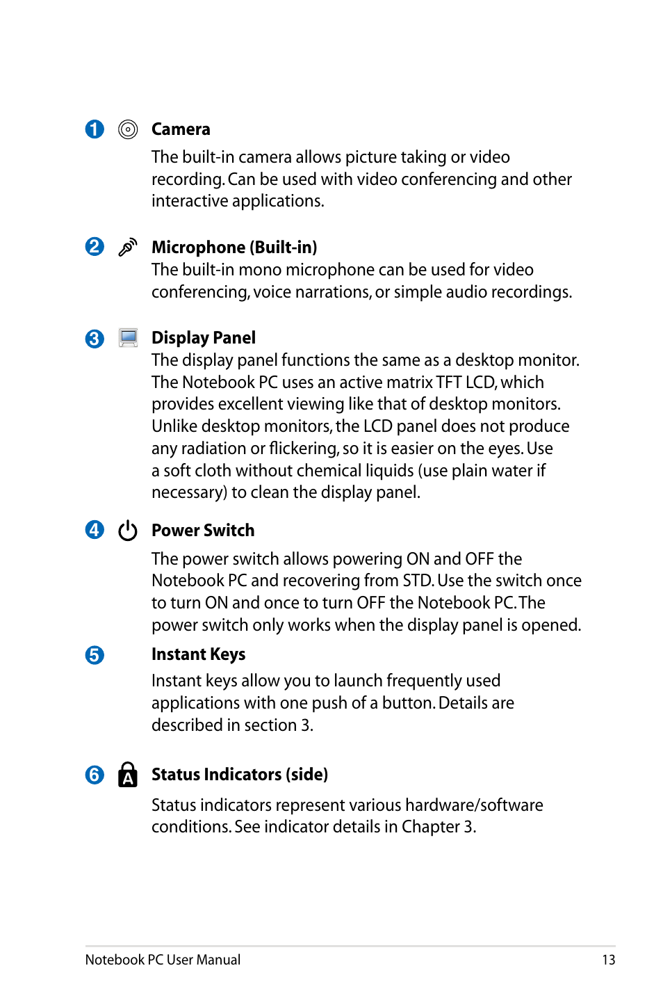 Asus X64Jv User Manual | Page 13 / 110