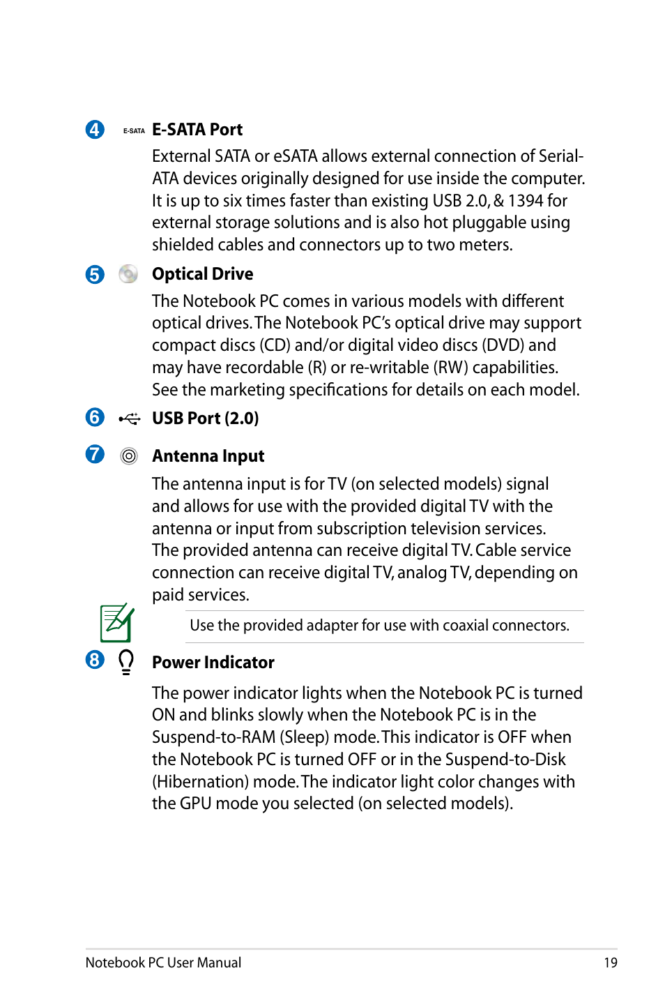 Asus X64Jv User Manual | Page 19 / 110
