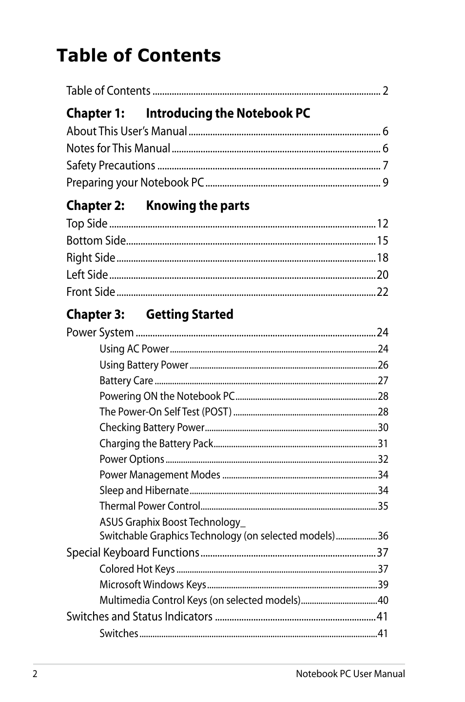 Asus X64Jv User Manual | Page 2 / 110