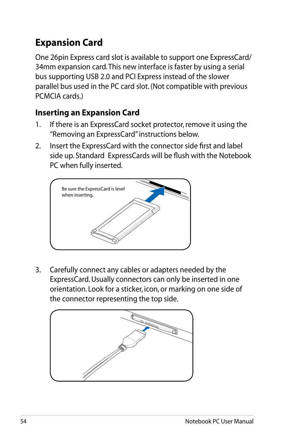 Expansion card | Asus X64Jv User Manual | Page 54 / 110