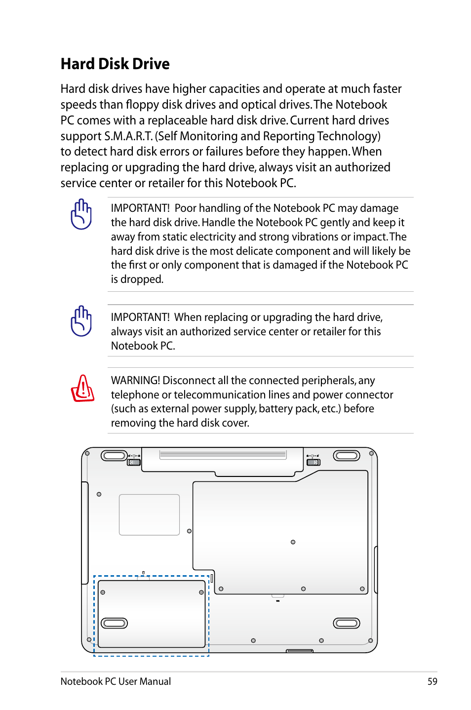 Hard disk drive | Asus X64Jv User Manual | Page 59 / 110