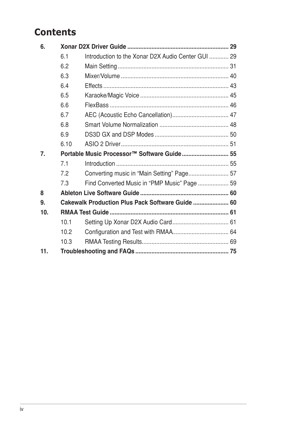 Asus Xonar D2X User Manual | Page 4 / 88