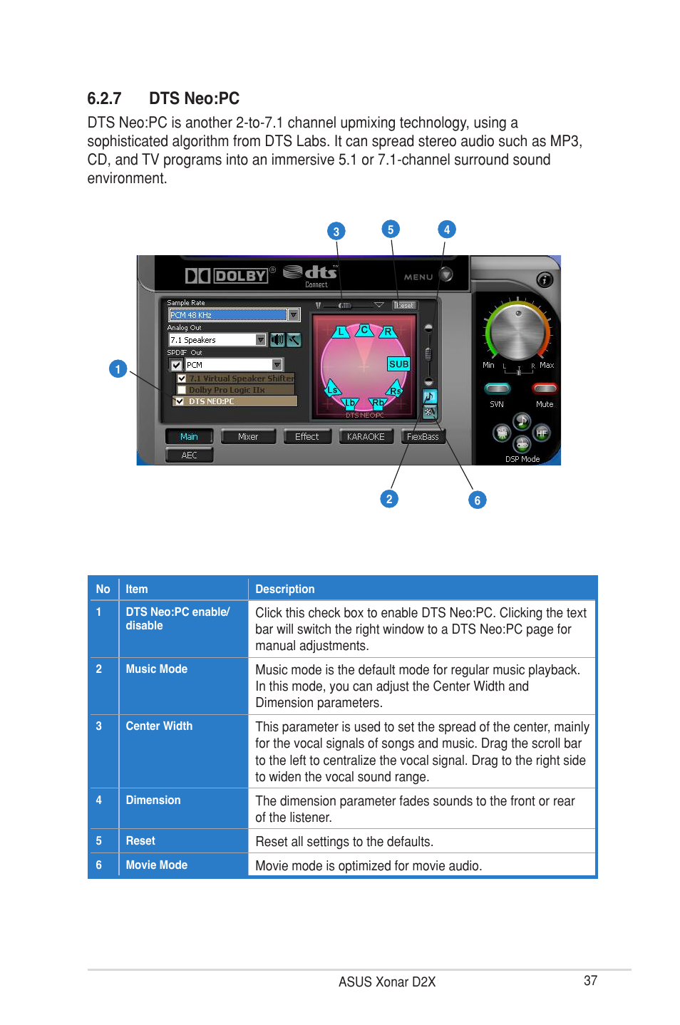 7 dts neo:pc | Asus Xonar D2X User Manual | Page 43 / 88