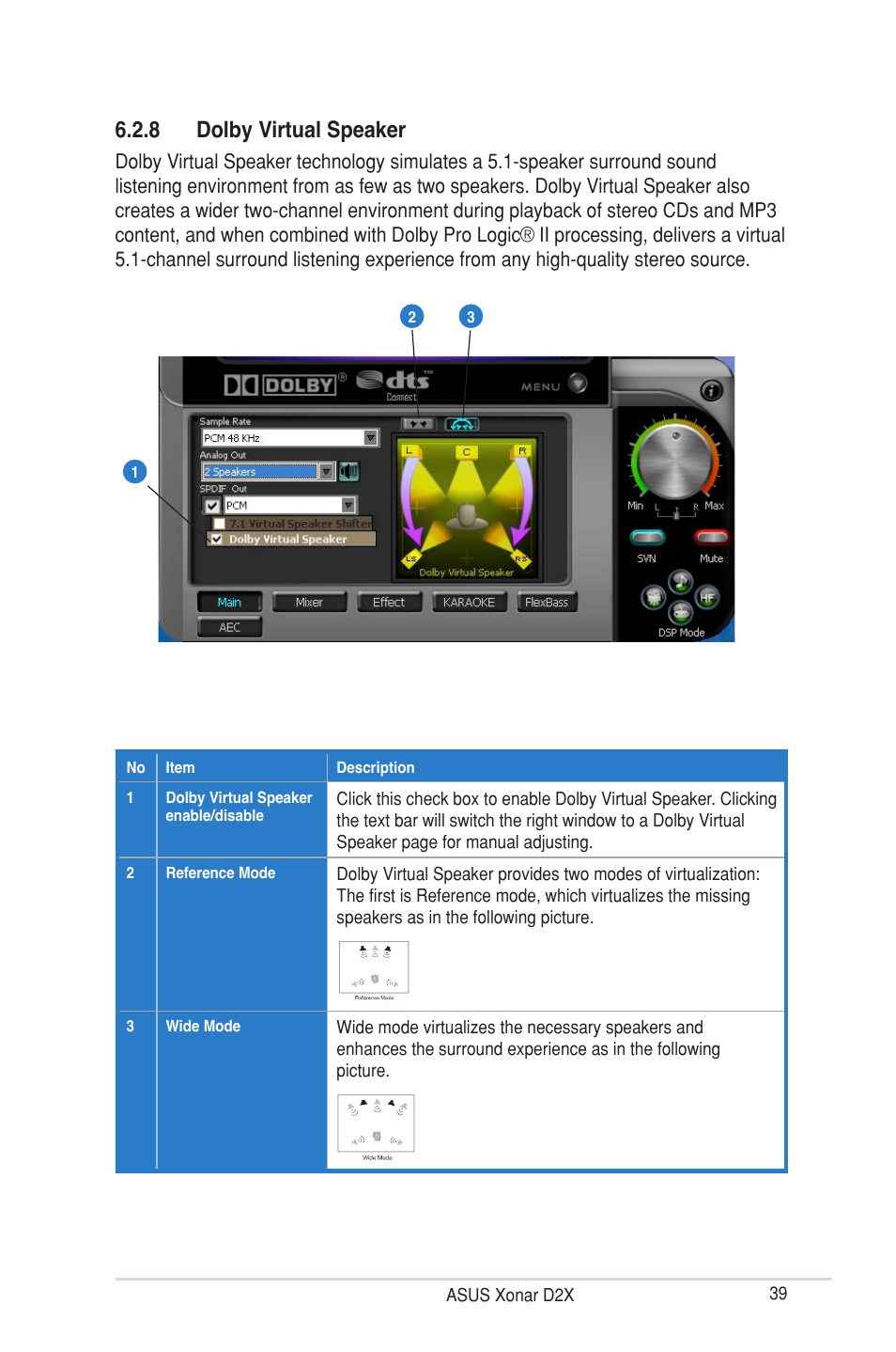 8 dolby virtual speaker | Asus Xonar D2X User Manual | Page 45 / 88