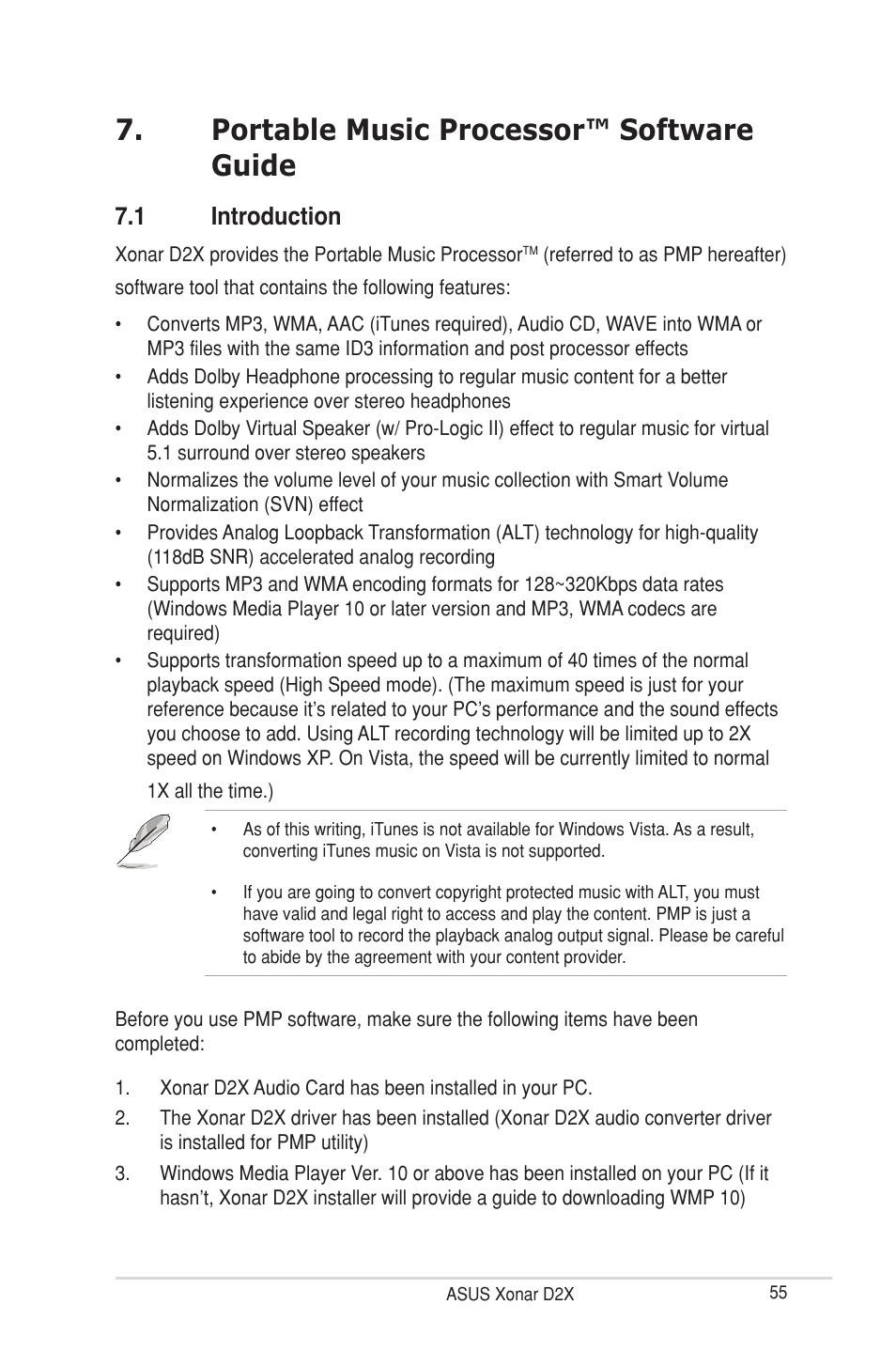 Portable music processor™ software guide, 1 introduction | Asus Xonar D2X User Manual | Page 61 / 88