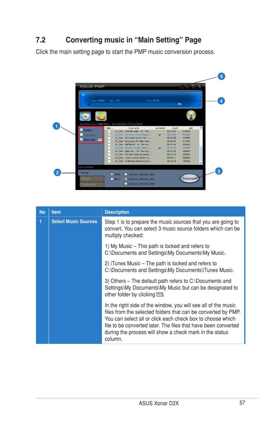 2 converting music in “main setting” page | Asus Xonar D2X User Manual | Page 63 / 88