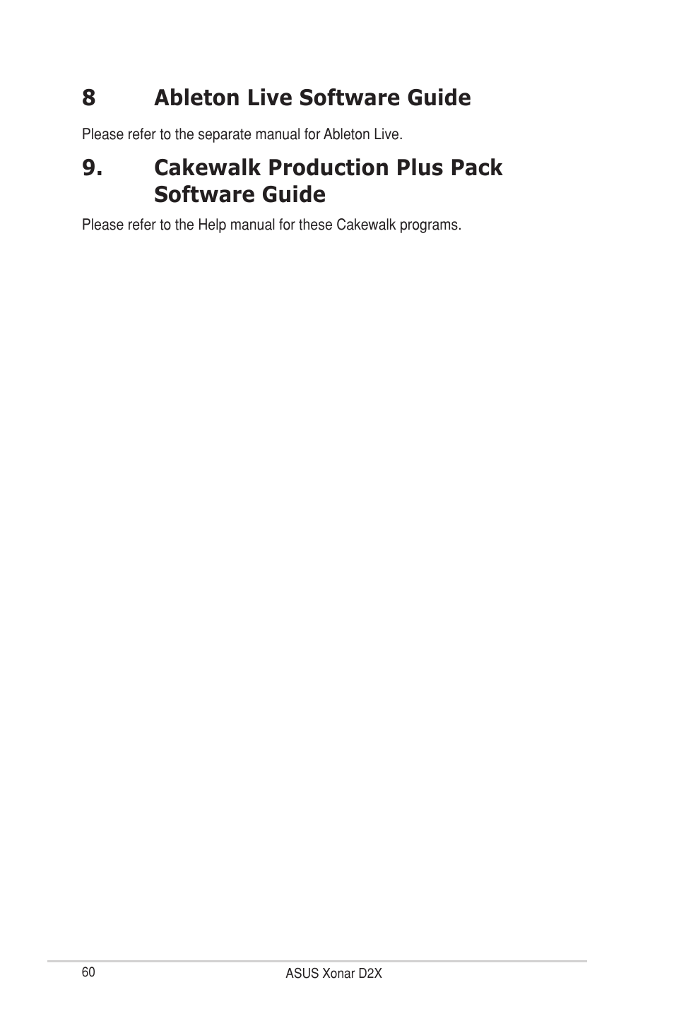 8ableton live software guide, Cakewalk production plus pack software guide | Asus Xonar D2X User Manual | Page 66 / 88