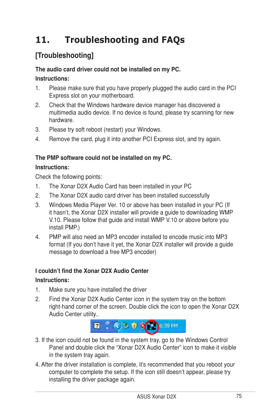 Troubleshooting and faqs, Troubleshooting | Asus Xonar D2X User Manual | Page 81 / 88