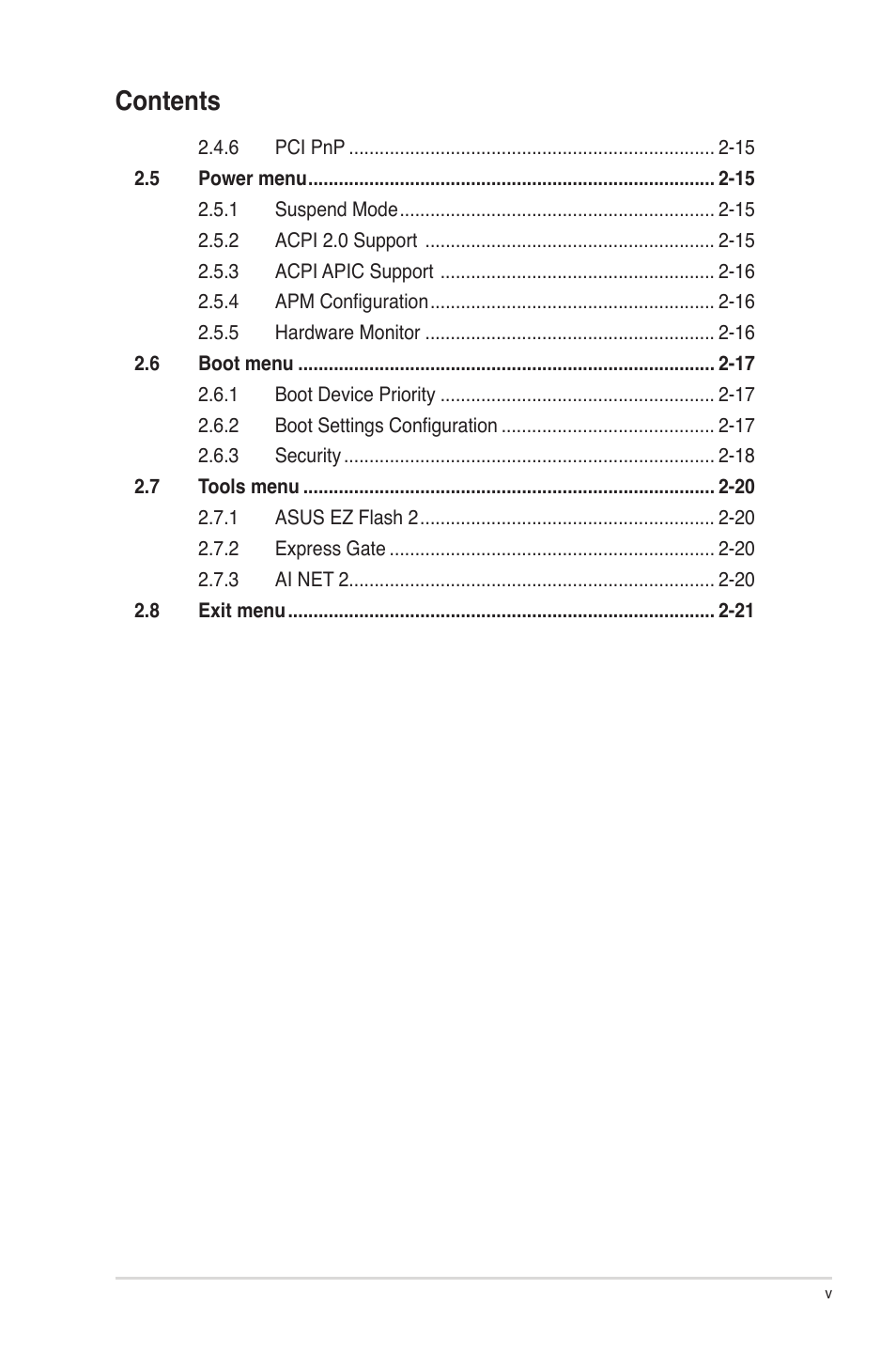 Asus P5QL-VM EPU User Manual | Page 5 / 64