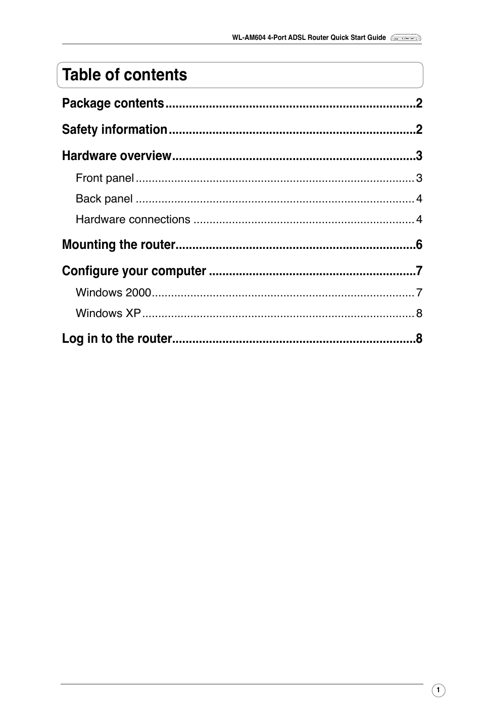 Asus WL-AM604g User Manual | Page 3 / 10