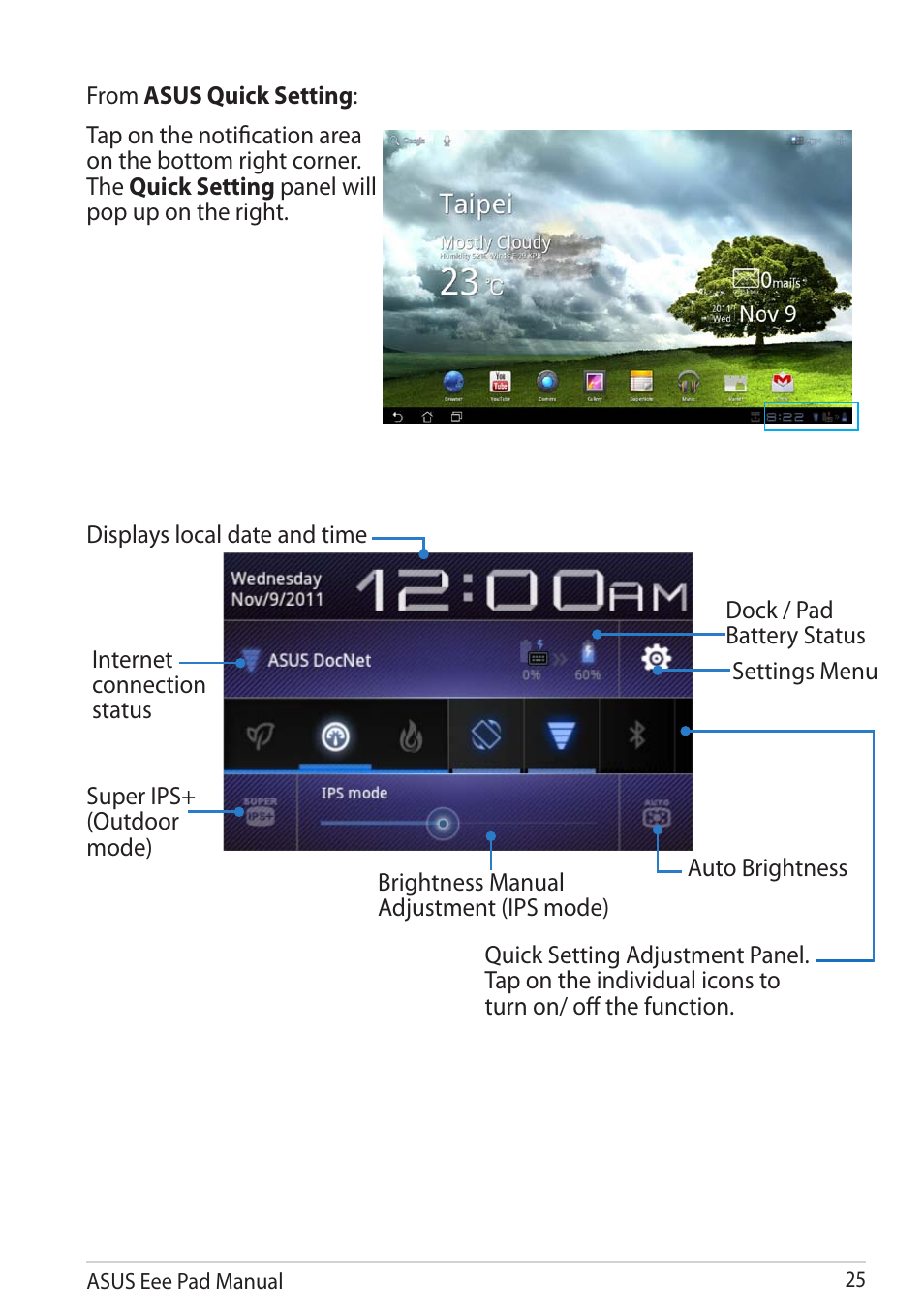 Asus Eee Pad Transformer Prime TF201 User Manual | Page 25 / 70