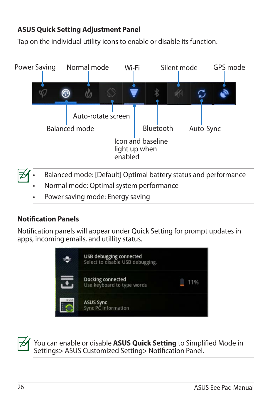 Asus Eee Pad Transformer Prime TF201 User Manual | Page 26 / 70