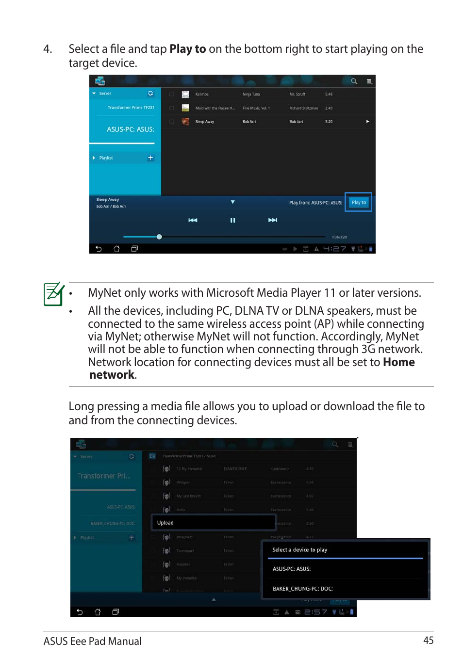 Asus Eee Pad Transformer Prime TF201 User Manual | Page 45 / 70