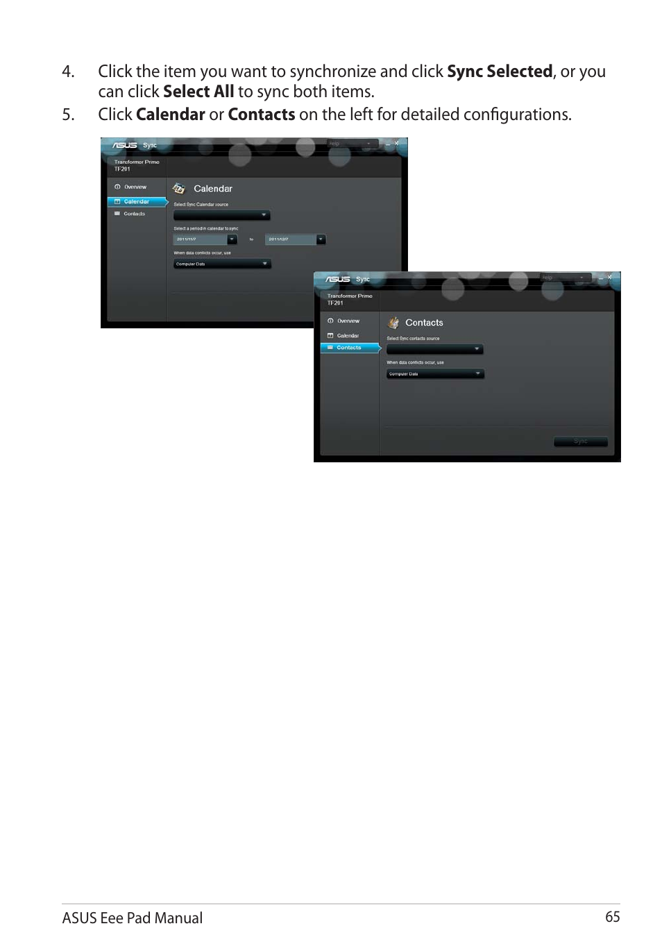 Asus Eee Pad Transformer Prime TF201 User Manual | Page 65 / 70
