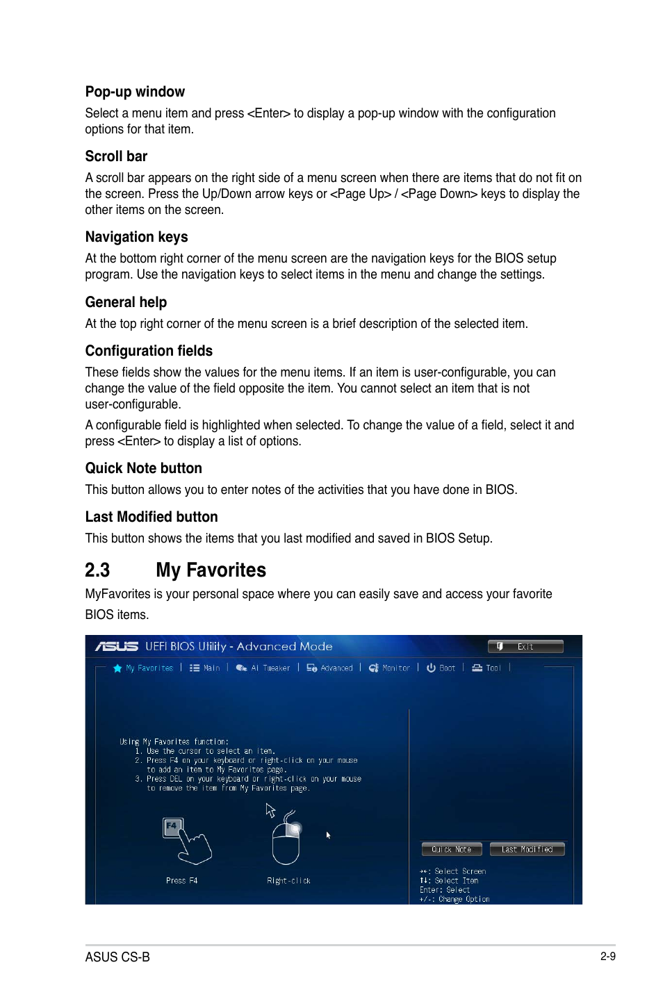 3 my favorites | Asus CS-B User Manual | Page 39 / 77