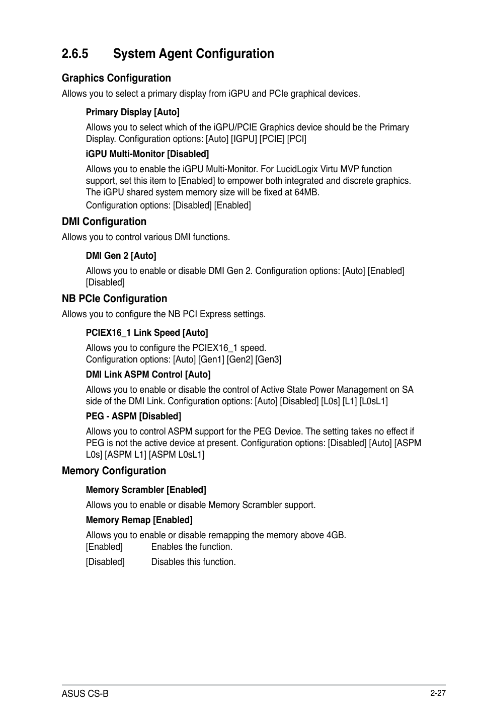 5 system agent configuration | Asus CS-B User Manual | Page 57 / 77