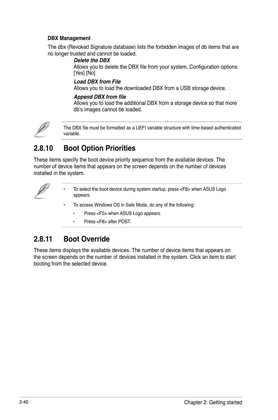10 boot option priorities, 11 boot override | Asus CS-B User Manual | Page 70 / 77