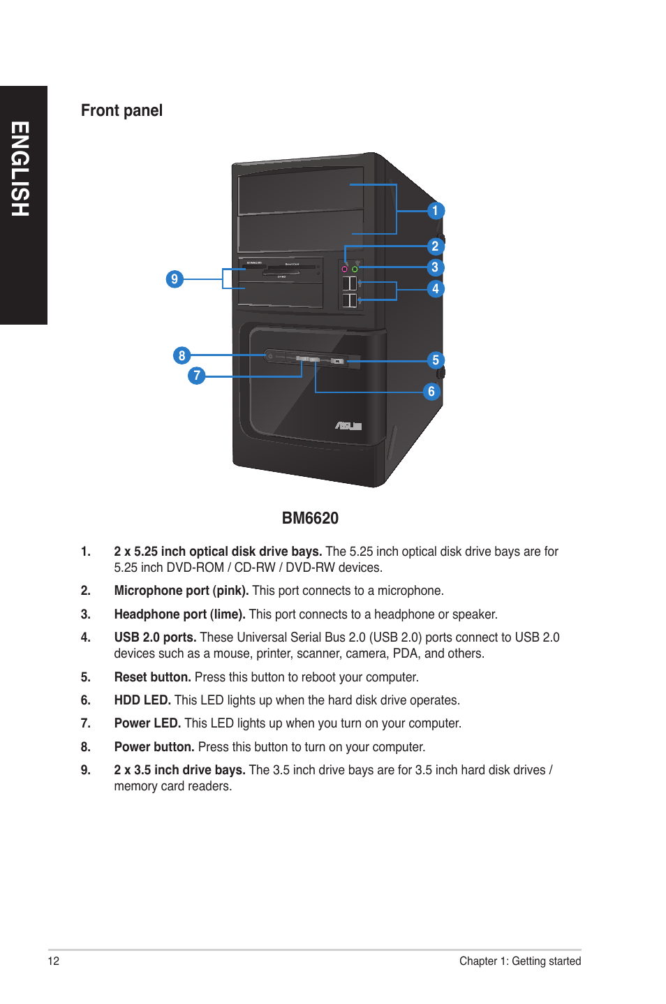 En gl is h en gl is h en gl is h en gl is h | Asus BM6620 User Manual | Page 12 / 70