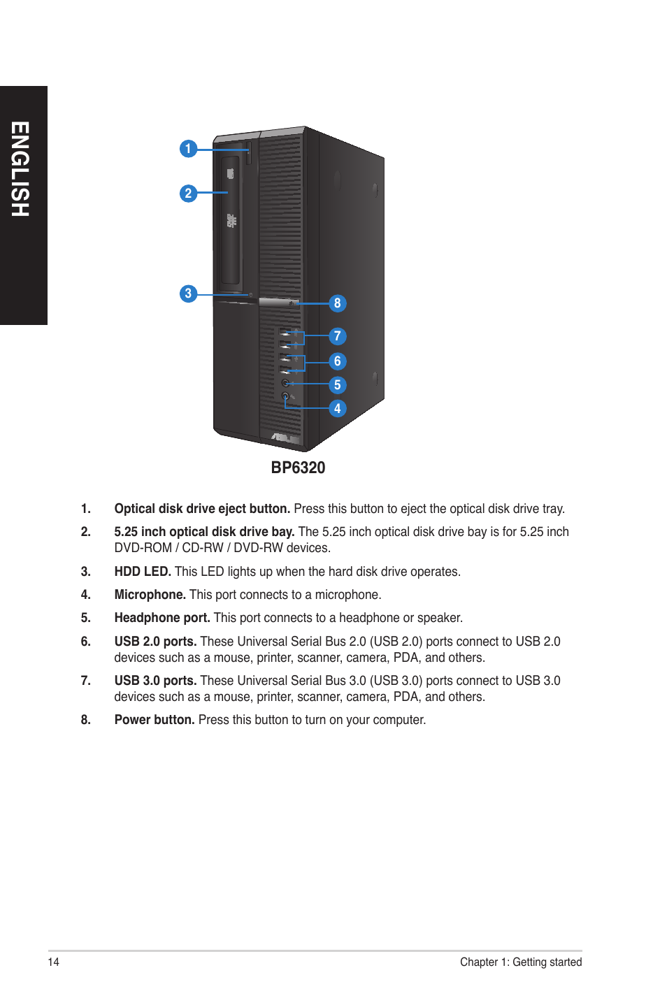 En gl is h en gl is h en gl is h en gl is h | Asus BM6620 User Manual | Page 14 / 70