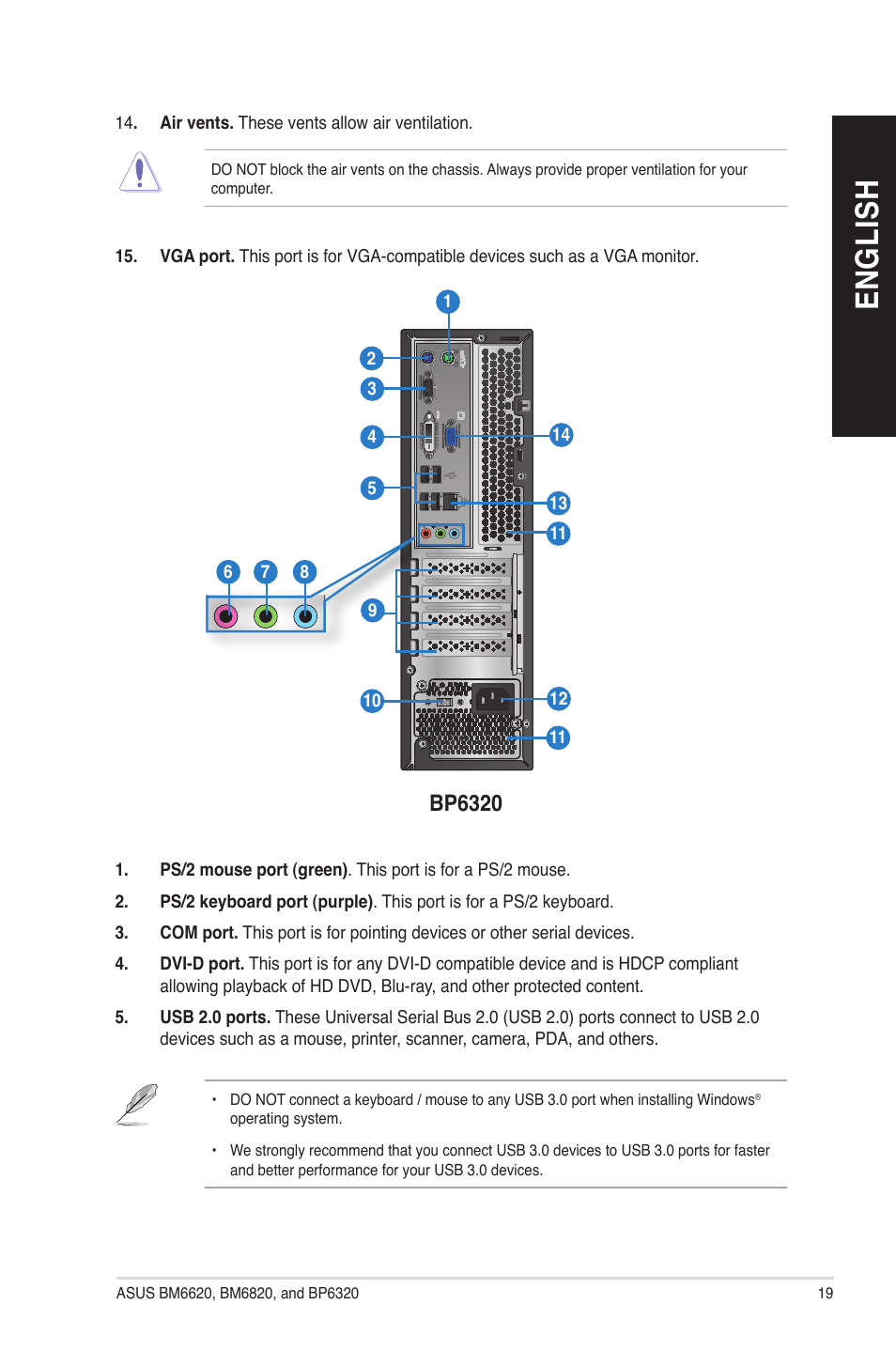 En gl is h en gl is h | Asus BM6620 User Manual | Page 19 / 70