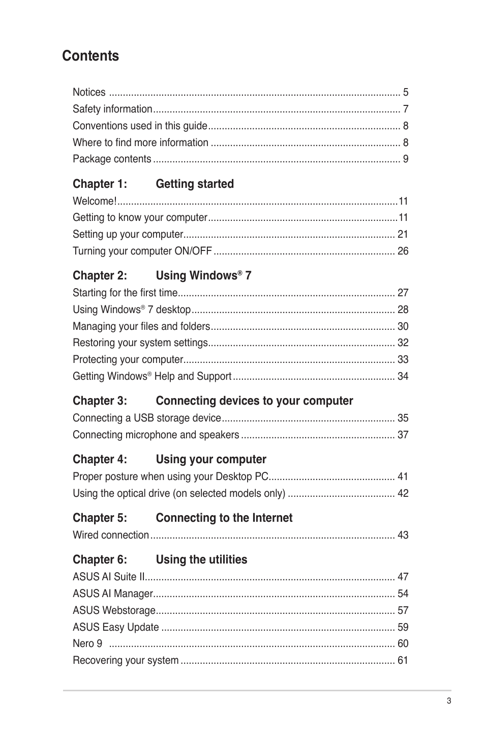 Asus BM6620 User Manual | Page 3 / 70