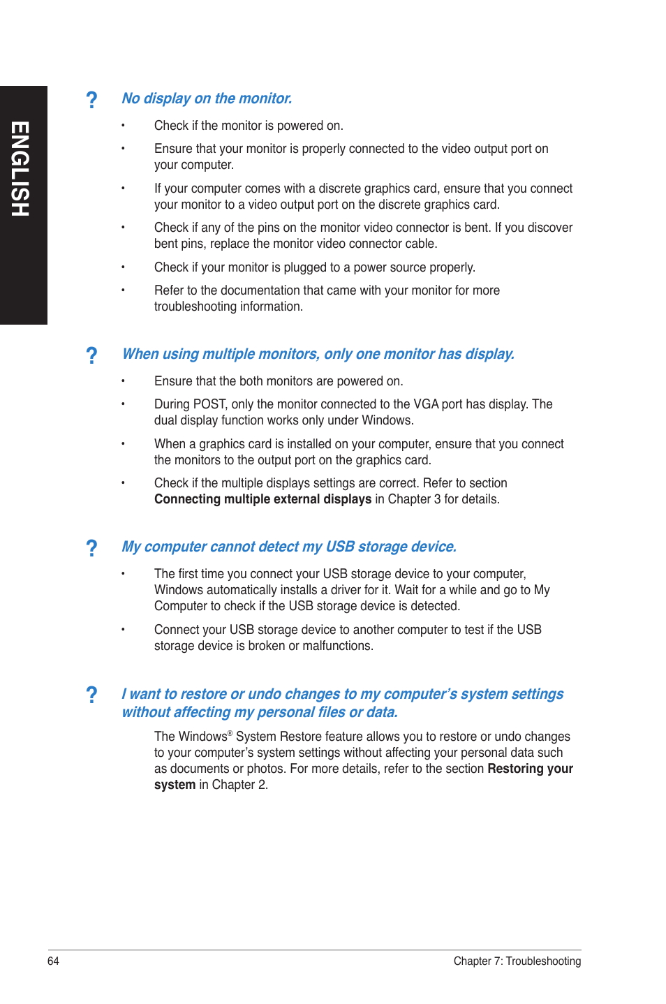 En gl is h en gl is h en gl is h en gl is h | Asus BM6620 User Manual | Page 64 / 70