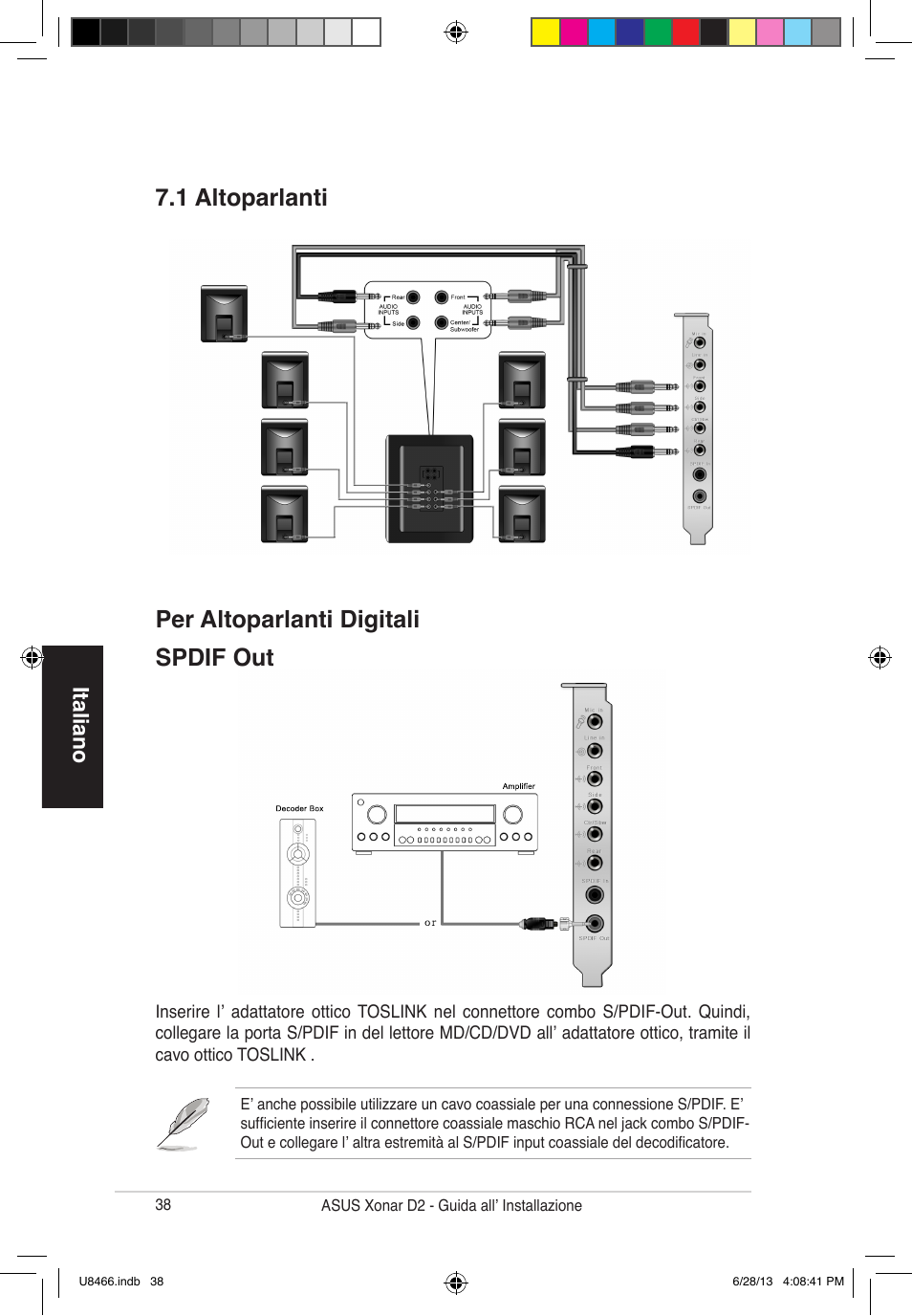 Italiano | Asus Xonar D2/PM User Manual | Page 39 / 82