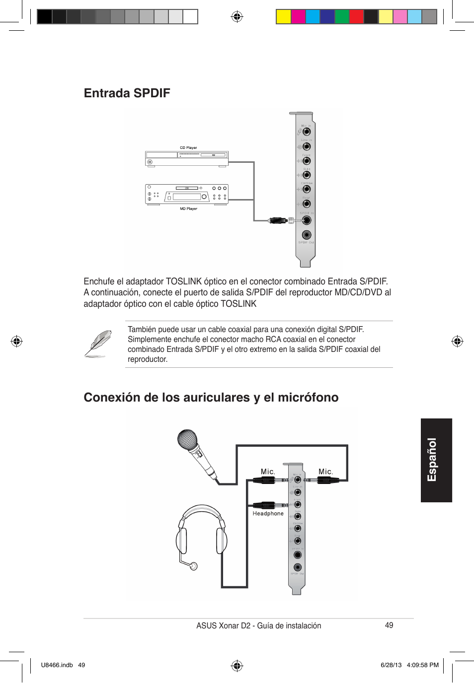 Español | Asus Xonar D2/PM User Manual | Page 50 / 82