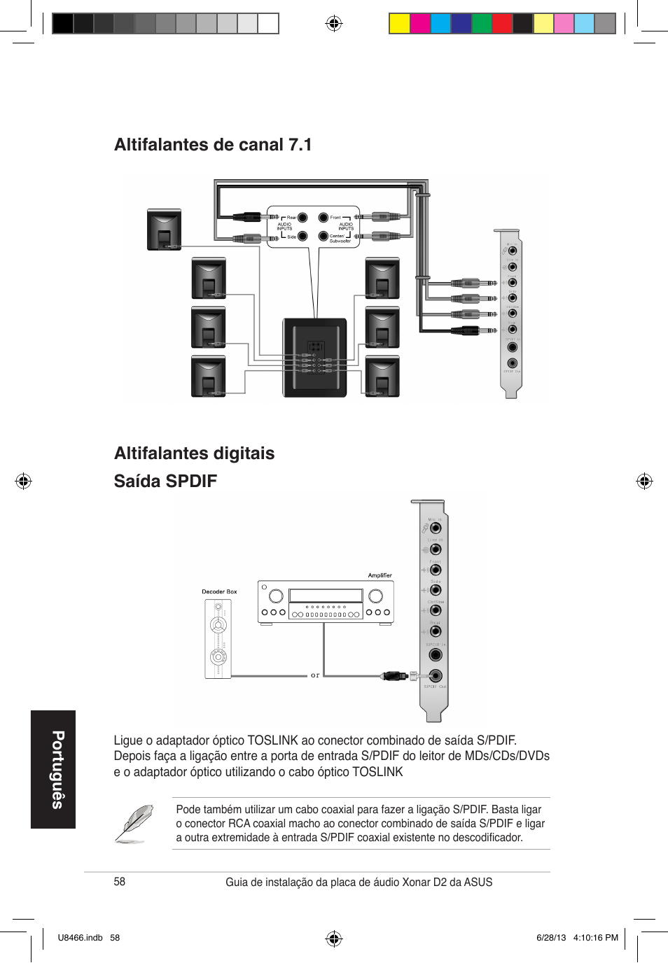 Português | Asus Xonar D2/PM User Manual | Page 59 / 82