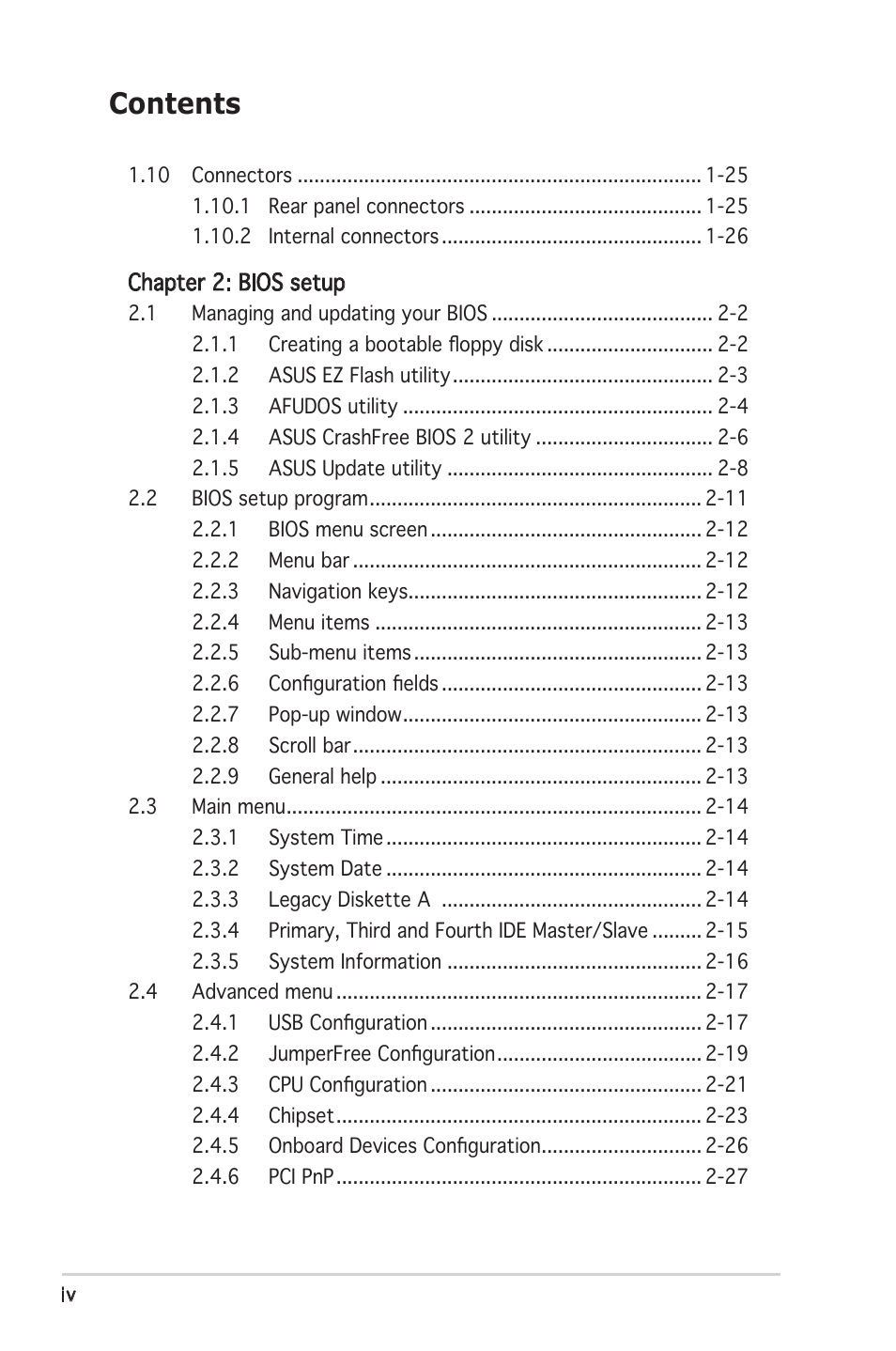 Asus P5RD2-VM User Manual | Page 4 / 90