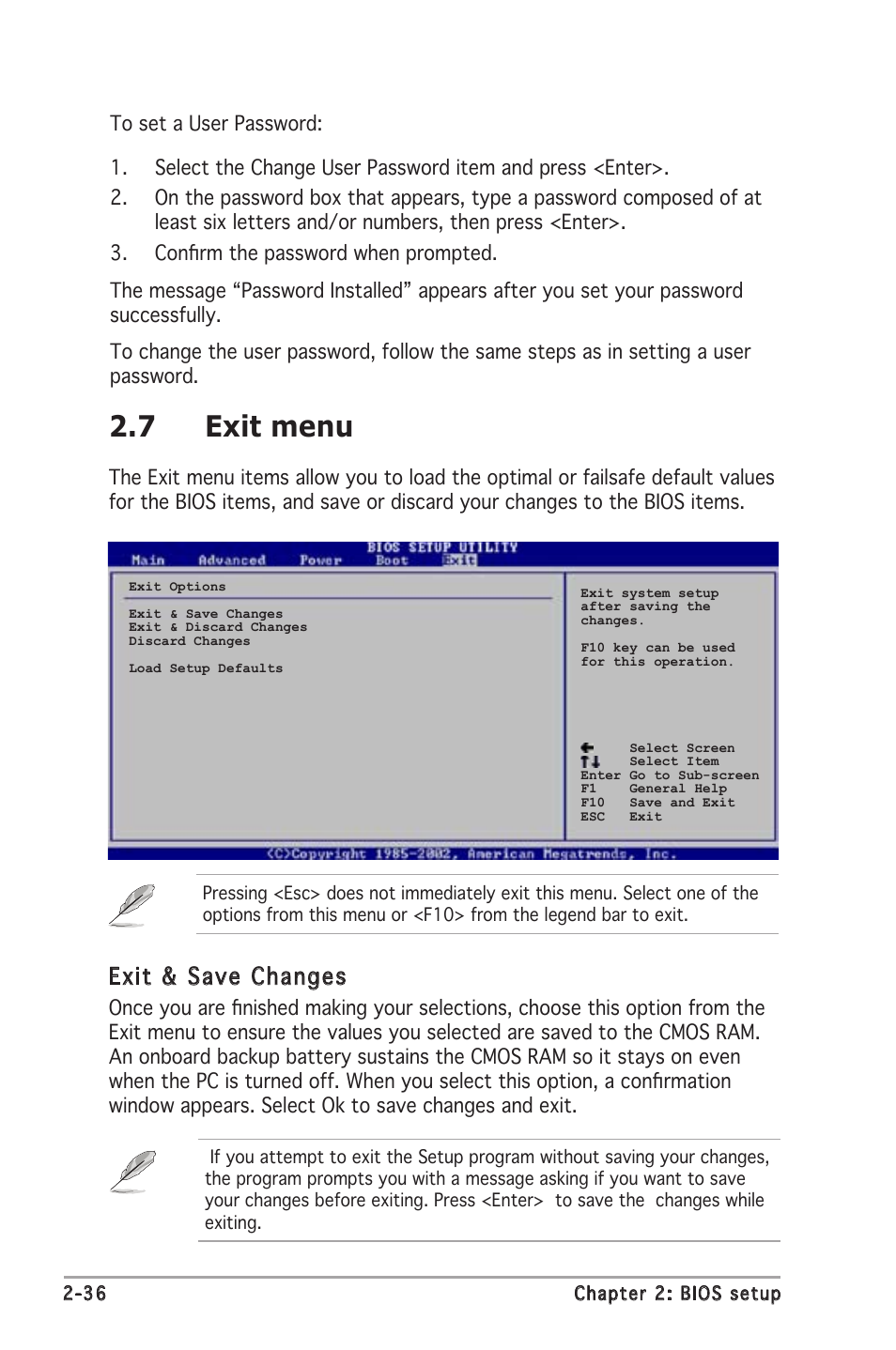 7 exit menu, Exit & save changes | Asus P5RD2-VM User Manual | Page 82 / 90