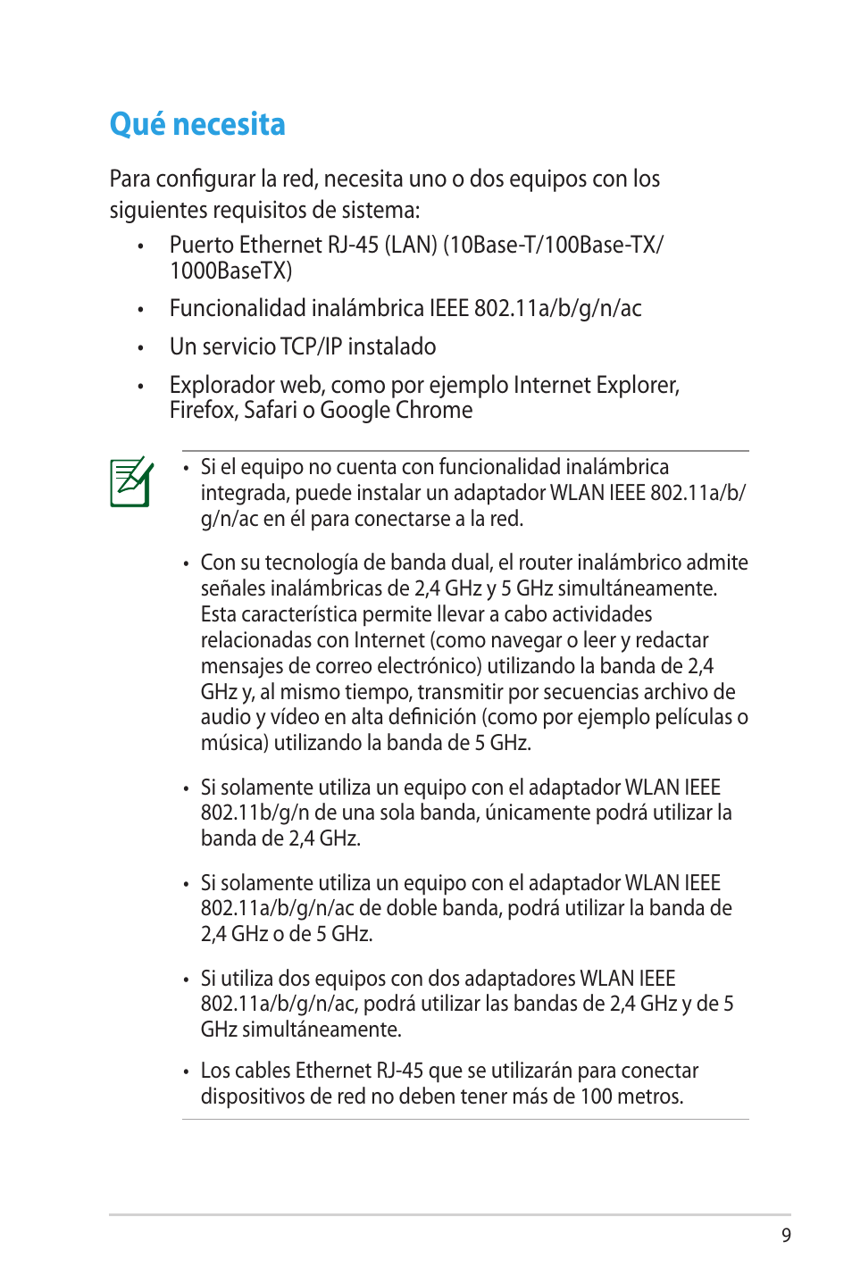 Qué necesita | Asus RT-AC56R User Manual | Page 9 / 70