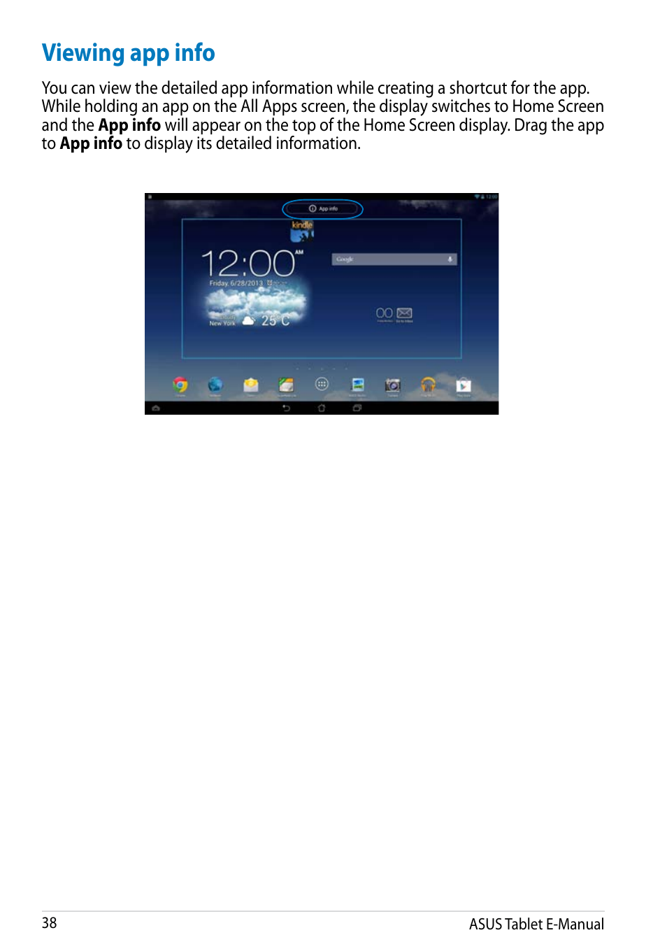 Viewing app info | Asus MeMO Pad FHD 10 LTE User Manual | Page 38 / 98
