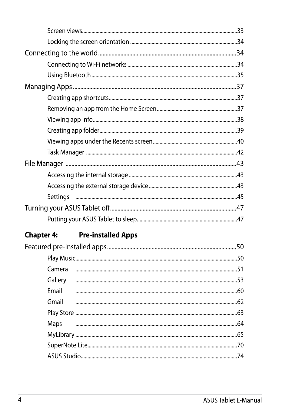 Asus MeMO Pad FHD 10 LTE User Manual | Page 4 / 98