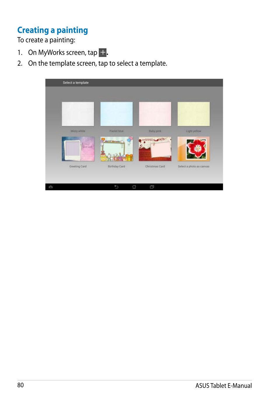 Creating a painting | Asus MeMO Pad FHD 10 LTE User Manual | Page 80 / 98