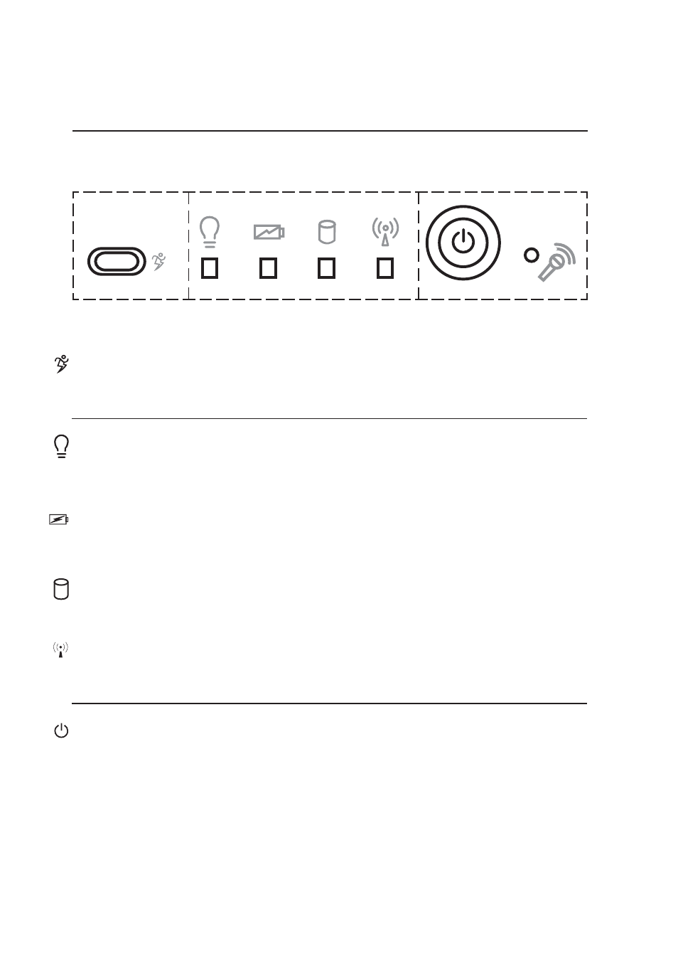 Buttons and indicators | Asus M5NP User Manual | Page 35 / 76