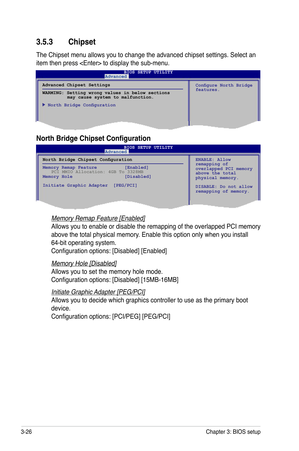 3 chipset, North bridge chipset configuration | Asus P5Q PRO User Manual | Page 92 / 180