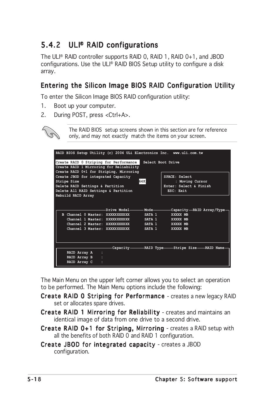2 uli uli uli uli uli, Raid configurations | Asus P5RD1-V User Manual | Page 118 / 126