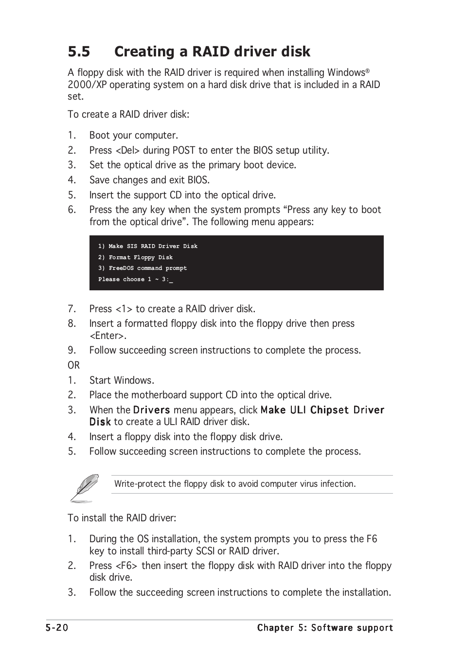 5 creating a raid driver disk | Asus P5RD1-V User Manual | Page 120 / 126
