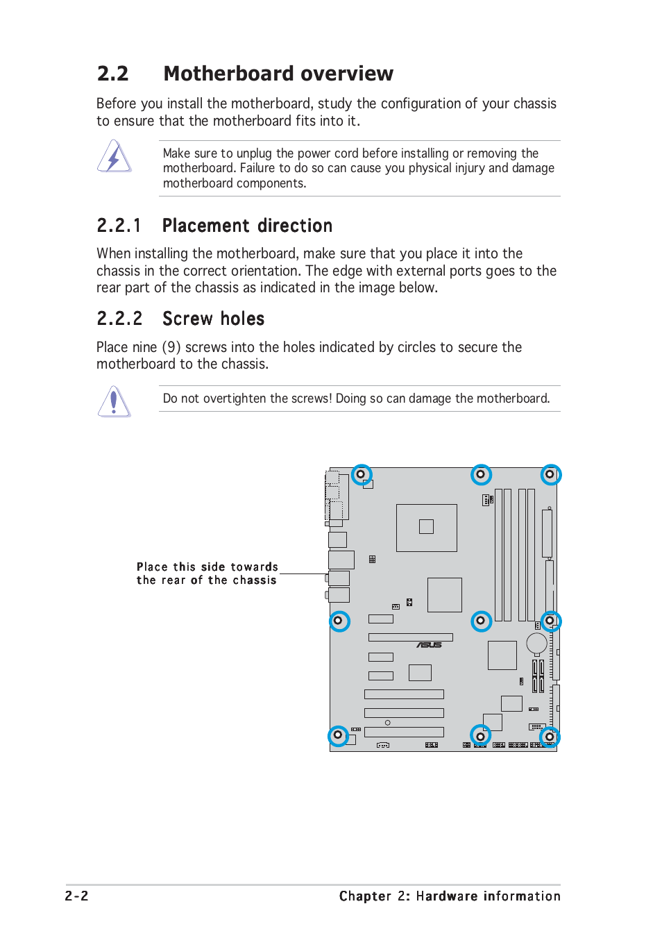 2 motherboard overview | Asus P5RD1-V User Manual | Page 22 / 126
