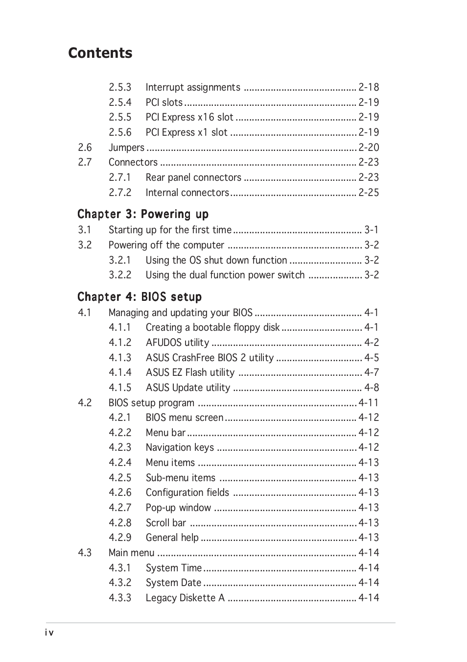 Asus P5RD1-V User Manual | Page 4 / 126