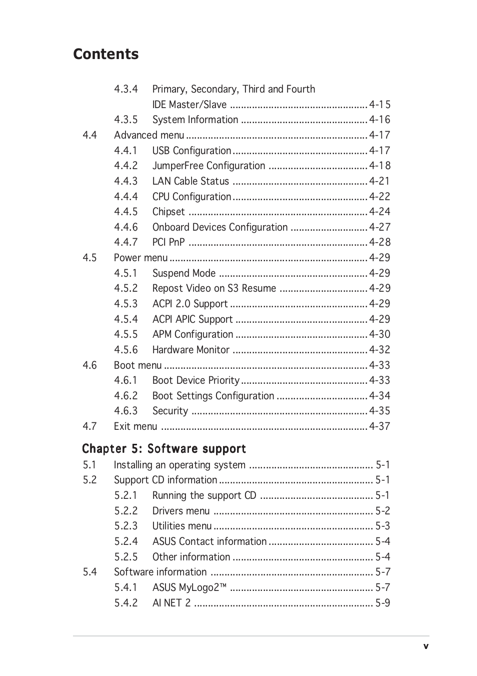 Asus P5RD1-V User Manual | Page 5 / 126