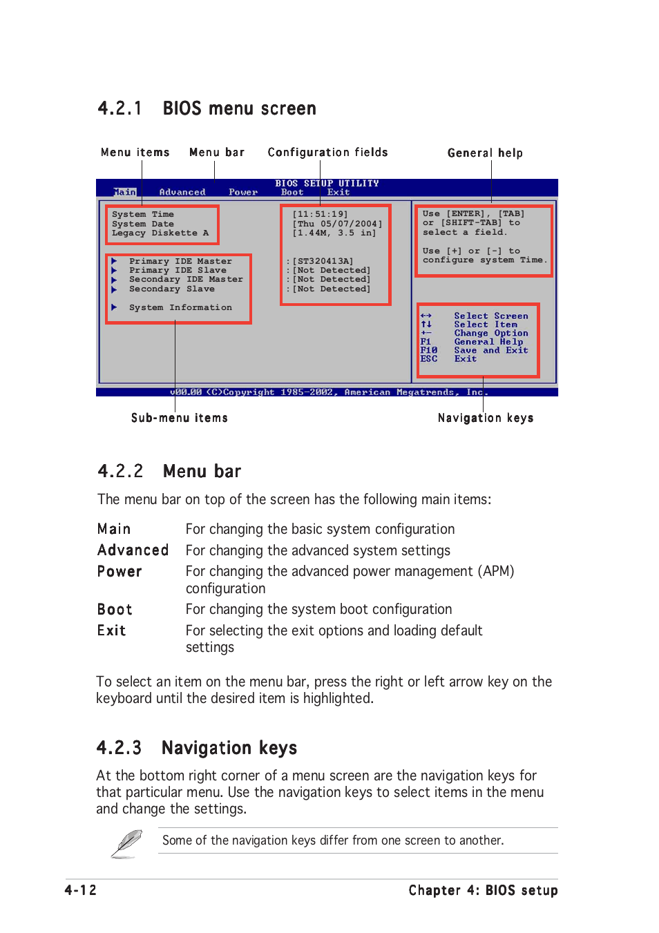 2 menu bar menu bar menu bar menu bar menu bar | Asus P5RD1-V User Manual | Page 72 / 126