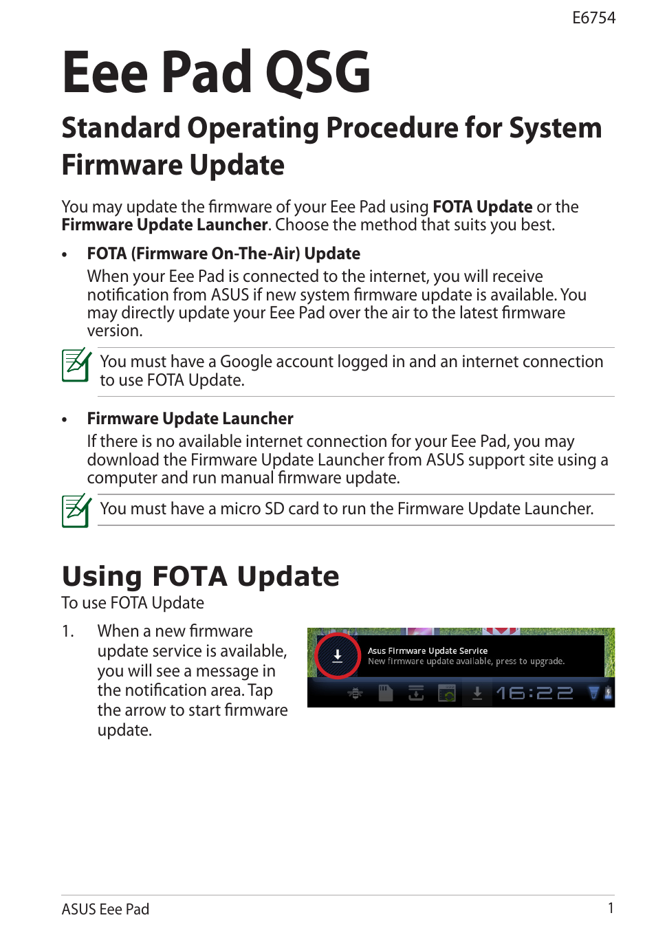 Asus Eee Pad Transformer TF101 User Manual | 6 pages