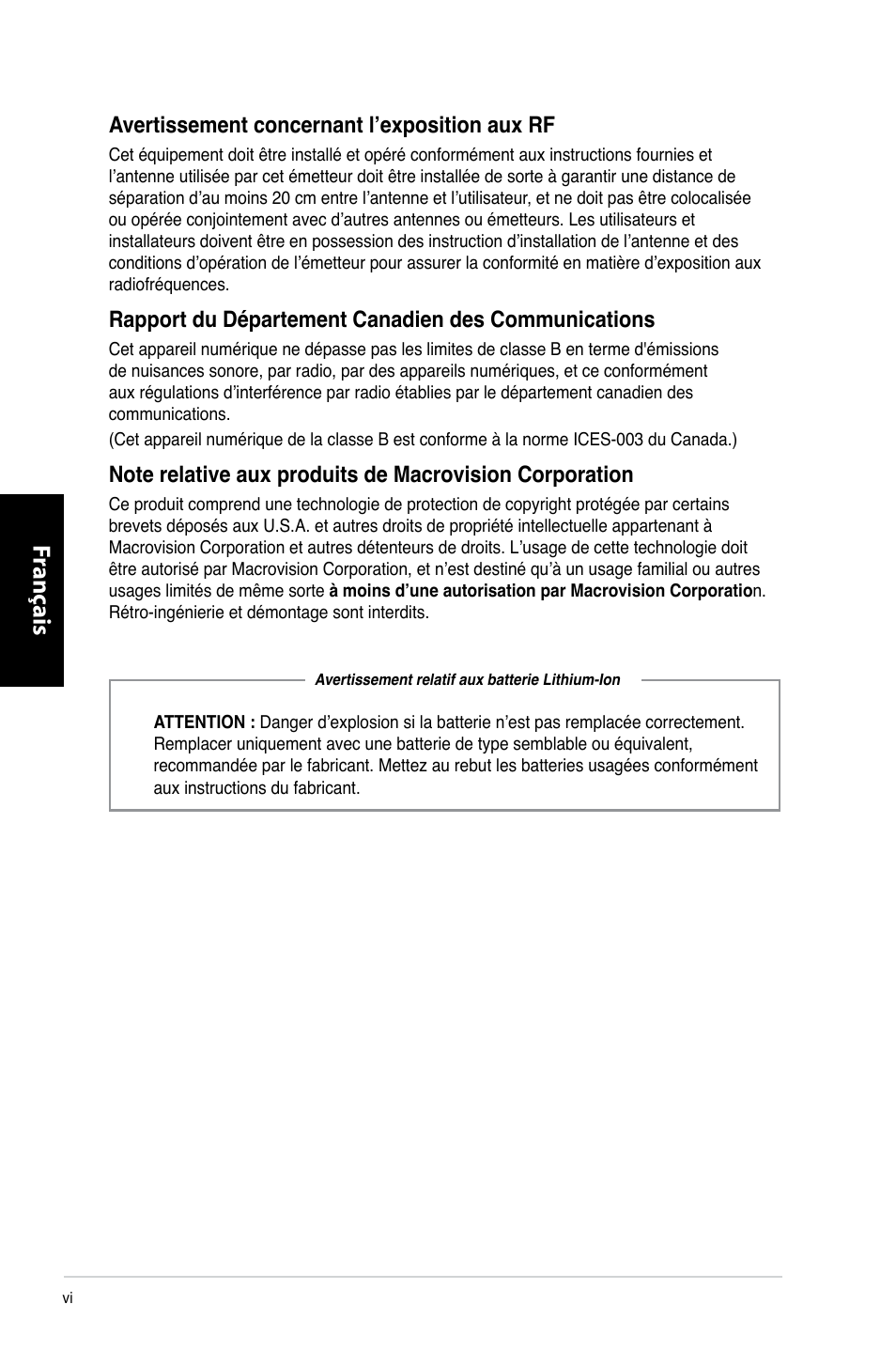 Fr ançais fr ançais fr ançais fr ançais | Asus CG8350 User Manual | Page 158 / 380