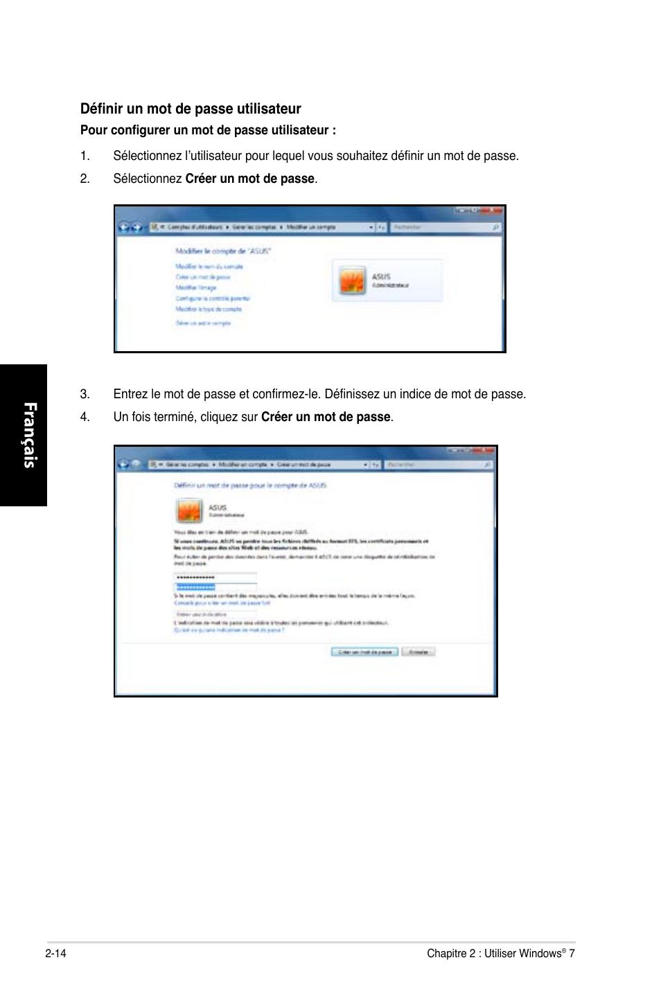 Fr ançais fr ançais fr ançais fr ançais | Asus CG8350 User Manual | Page 184 / 380